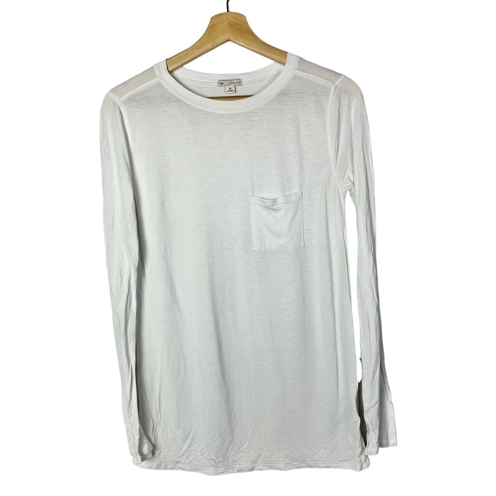 Gap White Basic Layering Long Sleeve T-Shirt Xs - image 1